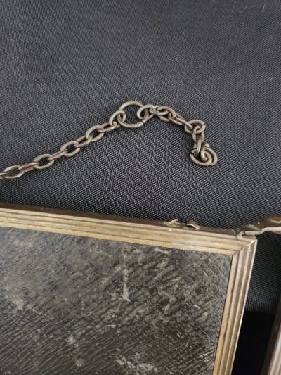 Miroir triptyque ancien & vintage - 18x38,5cm