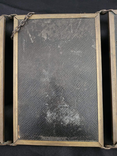 Miroir triptyque ancien & vintage - 18x38,5cm