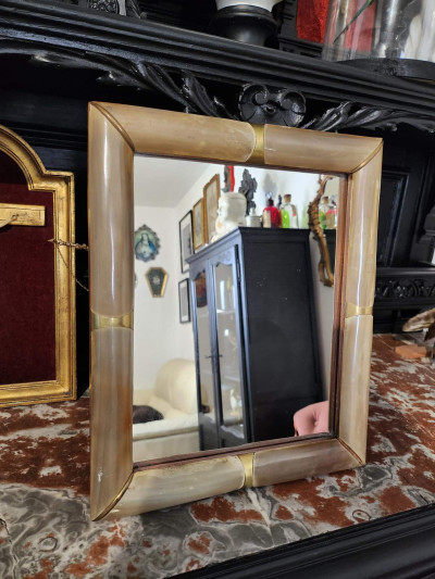 Miroir rectangulaire effet matière corne