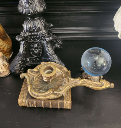 Petit bougeoir en bronze baroque