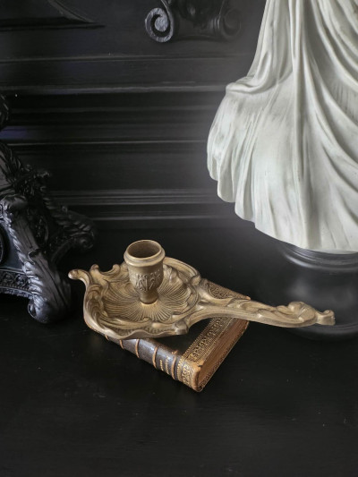 Élégant bougeoir en laiton – Inspiration Art Nouveau