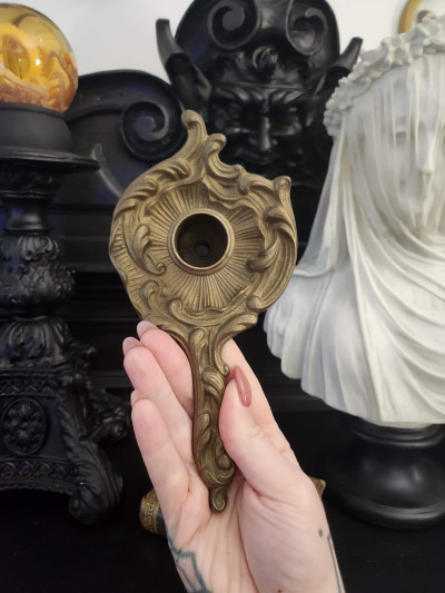 Élégant bougeoir en laiton – Inspiration Art Nouveau