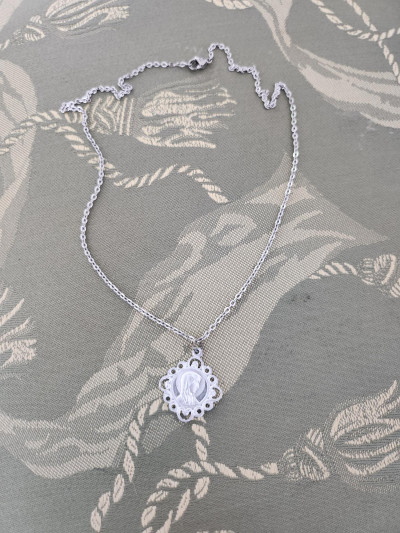 Collier Médaille Ancienne Vierge à l’Enfant