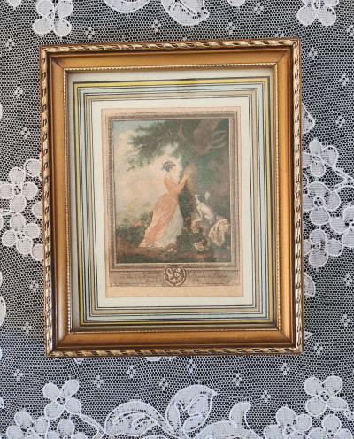 Paire de gravures encadrées – « Le Chiffre d’Amour » & « Le Petit Jour » – d’après Launay (XVIIIe)