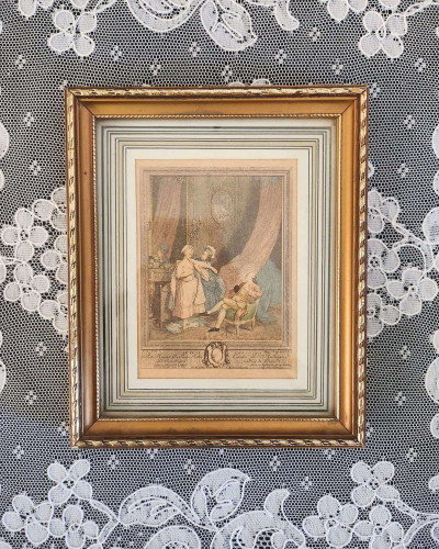 Paire de gravures encadrées – « Le Chiffre d’Amour » & « Le Petit Jour » – d’après Launay (XVIIIe)