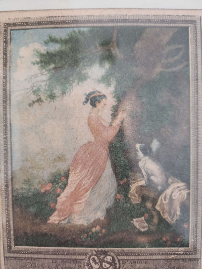 Paire de gravures encadrées – « Le Chiffre d’Amour » & « Le Petit Jour » – d’après Launay (XVIIIe)