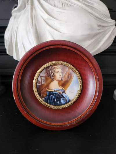 Paire de miniatures sur ivoire, fin XIXe