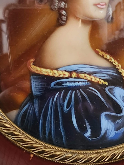 Paire de miniatures sur ivoire, fin XIXe