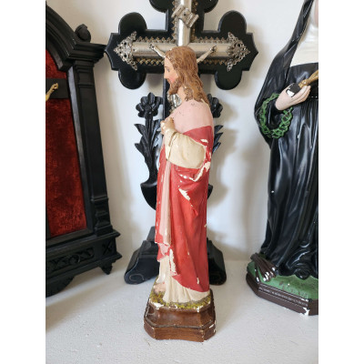 Statuette Sacré-Cœur Jésus Vintage 33cm - Authentique - Sacra Nocta