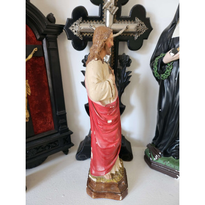 Statuette Sacré-Cœur Jésus Vintage 33cm - Authentique - Sacra Nocta