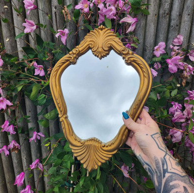 Miroir mural doré baroque en résine