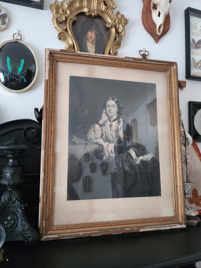 Grande gravure XIXe - Caroline, Comtesse de Seafield