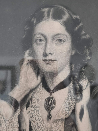 Grande gravure XIXe - Caroline, Comtesse de Seafield