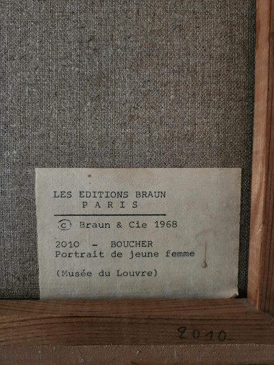 Reproduction sur toile de "Portrait de jeune femme" de François Boucher