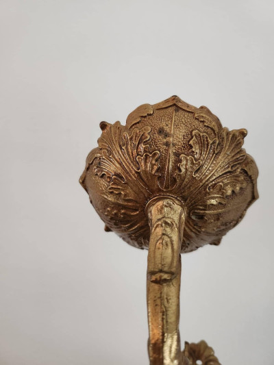 Paire d'appliques murales anciennes en laiton doré