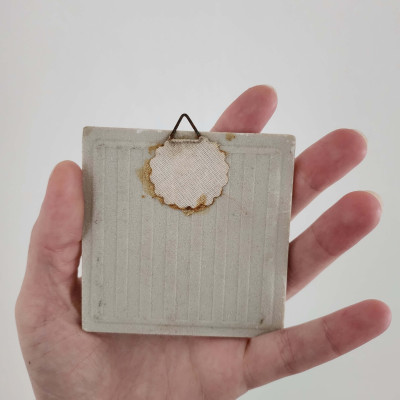 Lot 3 cadres faïence Shabby Chic - Déco romantique 8x8cm - Sacra Nocta