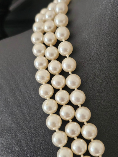 Collier vintage multi-rangs en perles