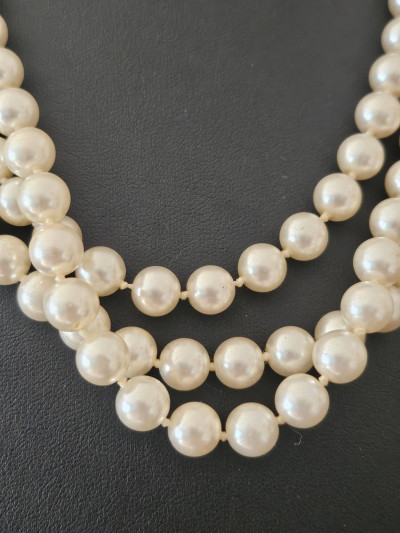 Collier vintage multi-rangs en perles