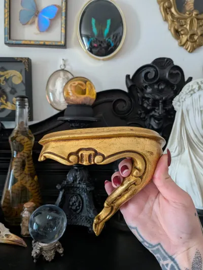 Petite console murale dorée style baroque