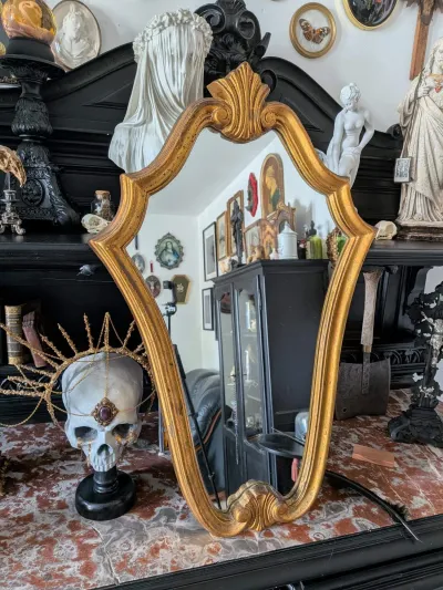 Grand miroir ancien doré à la feuille d’or baroque