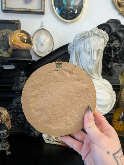Petit cadre rond en bois doré reproduction Botticelli