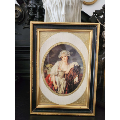 Lot de 2 cadres Greuze : "La Laitière" & "Fille à la Cruche" - Sacra Nocta