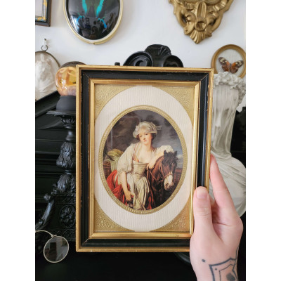 Lot de 2 cadres Greuze : "La Laitière" & "Fille à la Cruche" - Sacra Nocta