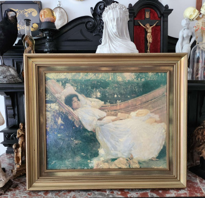 Reproduction Alfred Munning cadre doré élégant 53x65 cm - Sacra Nocta